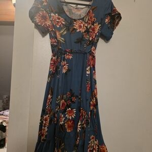 MOTHER Blue Floral Maxi Dress